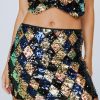 Skirts Premium Diamond Multi Sequin Skirt -The Partys Outfit womens multi premium diamond multi sequin skirt