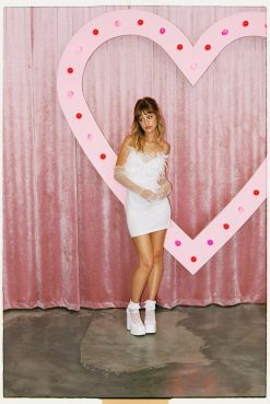 Birthday Dresses Shop -The Partys Outfit womens white feather strappy mini dress